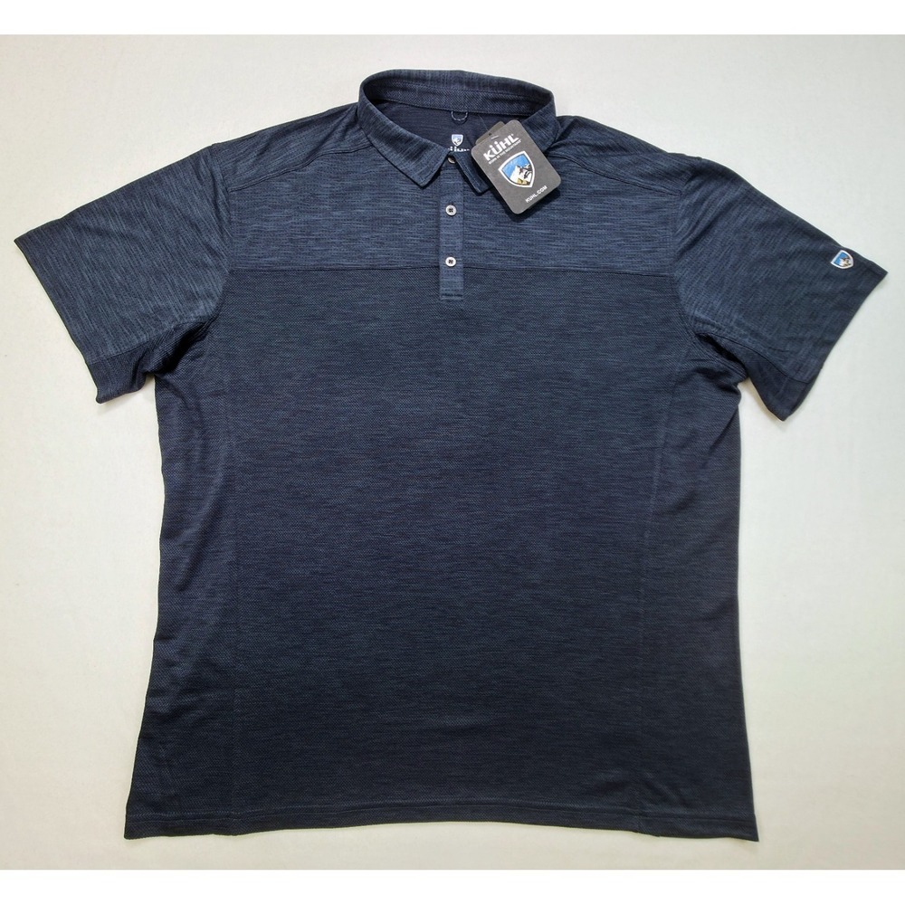 KUHL Men's Short Sleeve Polo Shirt - Dark Navy Heather